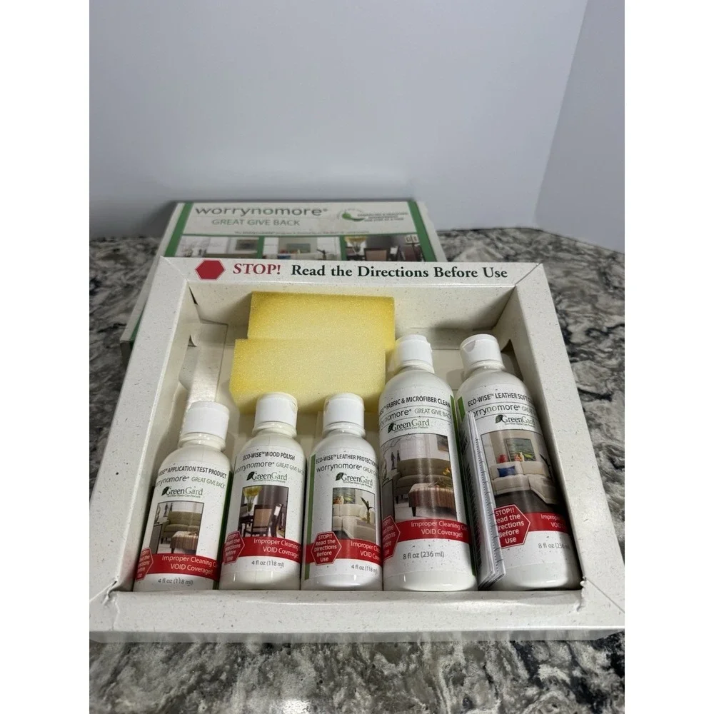 Worry No More Wood Leather Fabric Furniture Protection & Cleaning Kit by UNITERS